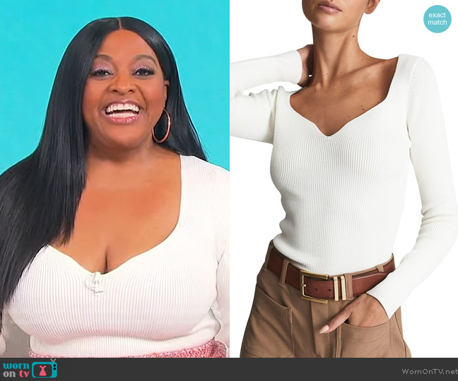 Reiss Emira Rib-Knit Top worn by Sherri Shepherd on Sherri