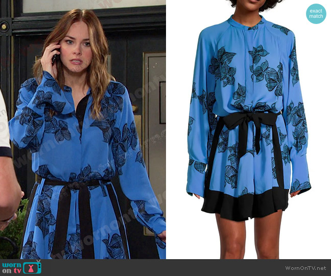 Reiss Viviyan Floral Belted Minidress worn by Stephanie Johnson (Abigail Klein) on Days of our Lives