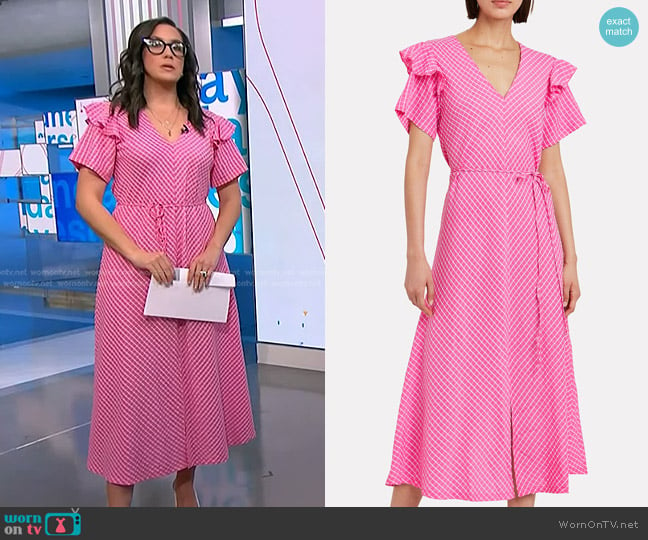 Resume Odelia Gingham Dress worn by Savannah Sellers on NBC News Daily