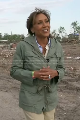 Robin’s green utility jacket on Good Morning America