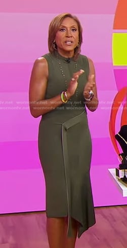 Robin’s green belted knit dress on Good Morning America