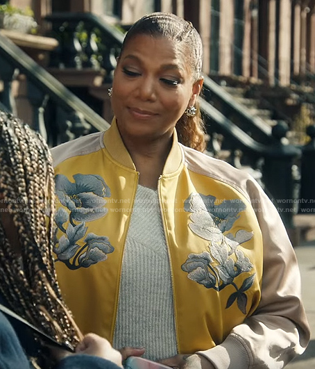 Robyn's yellow floral bomber jacket on The Equalizer