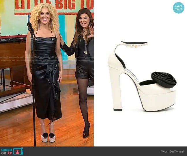 Saint Laurent Jodie Platform Sandals worn by Kimberly Schlapman on Today