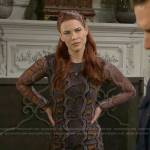 Sally’s mesh snake print dress on The Young and the Restless