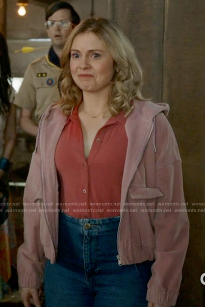 Sam's pink hooded jacket on Ghosts