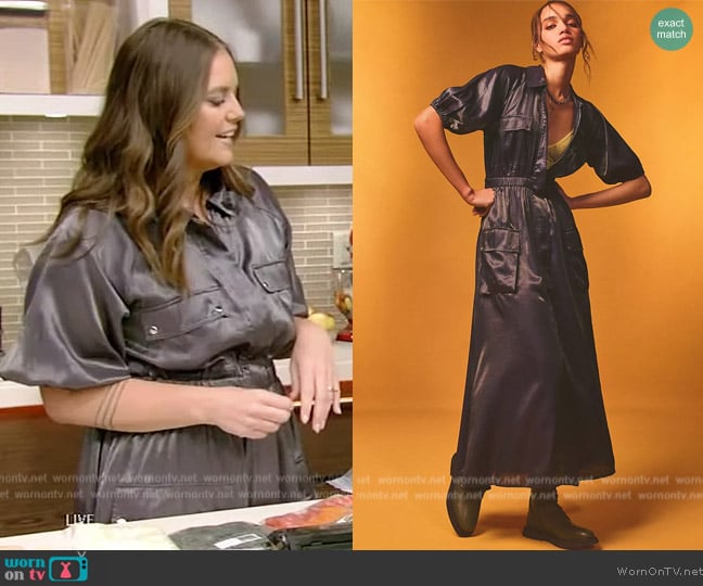 Samant Chauhan Utility Shirt Dress worn by Monica Mangin on Live with Kelly and Mark