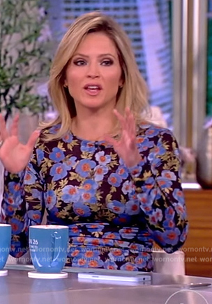 Sara's floral print mesh dress on The View