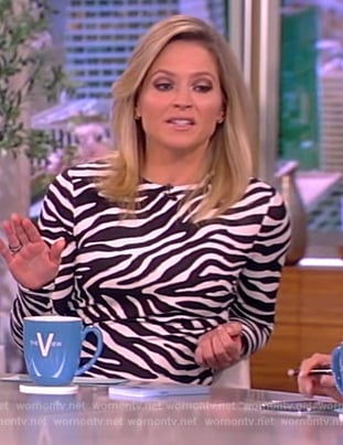 Sara's zebra stripe mini dress on The View