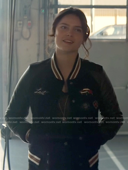 Sarah's bomber jacket with Lost patch on Superman and Lois
