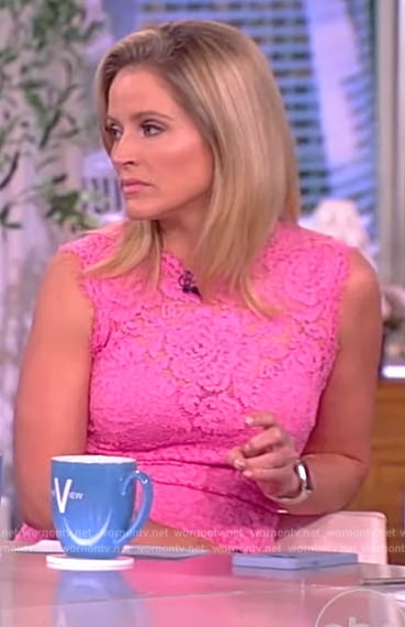 Sara’s pink floral lace dress on The View