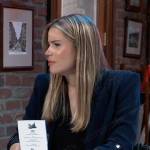 Sasha’s navy blazer on General Hospital