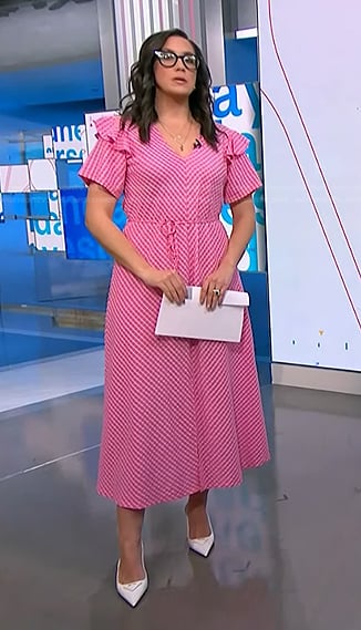 Savannah’s pink plaid midi dress on NBC News Daily