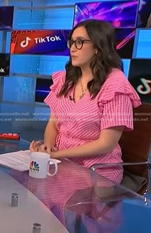 Savannah's pink plaid midi dress on NBC News Daily