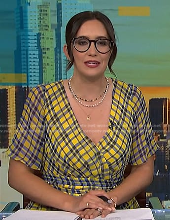 Savannah's yellow plaid wrap mini dress on NBC News