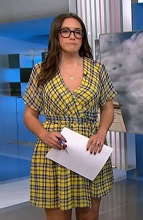 Savannah’s yellow plaid wrap mini dress on NBC News