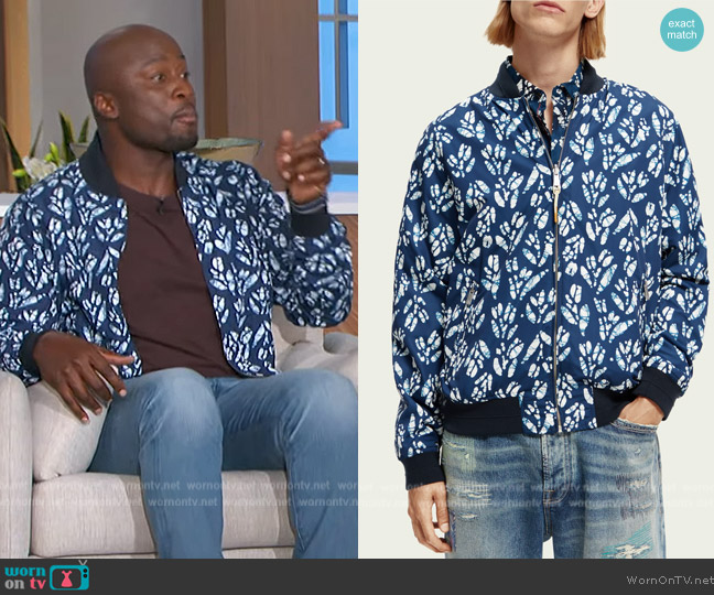 Scotch and Soda Printed reversible bomber jacket worn by Akbar Gbajabiamila on The Talk