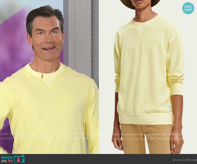 Scotch and Soda Structured garment-dyed sweatshirt worn by Jerry O'Connell on The Talk