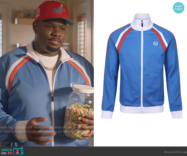 Sergio Tacchini Stripe Trim Track Jacket worn by Sherm Jones (Carl Tart) on Grand Crew