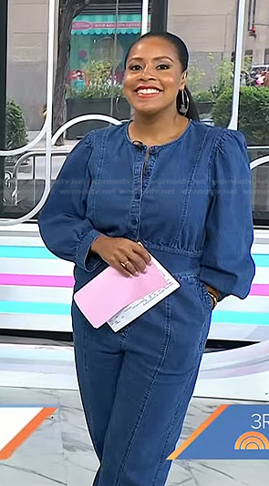 WornOnTV: Sheinelle's floral embellished denim jacket on Today