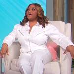 Sherri’s white zip front jumpsuit on Sherri