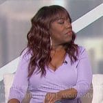 Sheryl’s lavender’s wrap top on The Talk