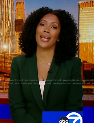 WornOnTV: Shirleen Allicot’s green shawl collar blazer on Good Morning ...