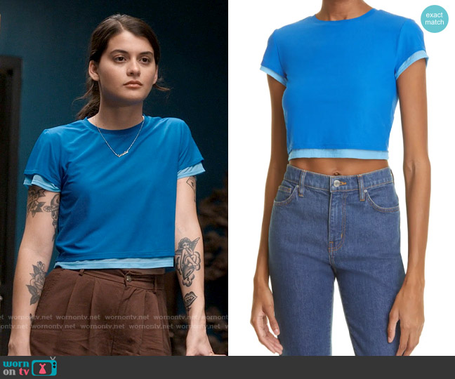 Simon Miller Gamma Crop Top worn by Samantha Fink (Sofia Black-D'Elia) on Single Drunk Female