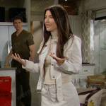 Steffy’s cream jacket and skirt set on The Bold and the Beautiful