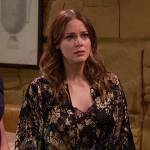 Stephanie’s black floral robe on Days of our Lives