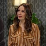 Stephanie’s orange striped shirtdress on Days of our Lives