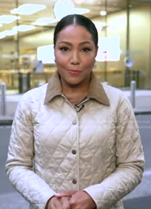 Stephanie's ivory quilted jacket on Good Morning America