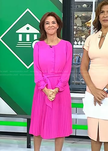 Stephanie Ruhle’s pink pleated dress on Today