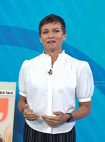 Stephanie's white puff sleeve blouse on Today