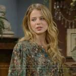 Summer’s green printed blouse on The Young and the Restless