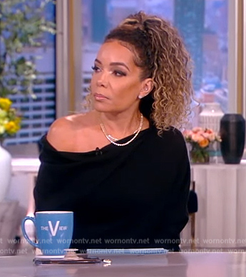 Sunny’s black one off shoulder top on The View