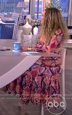 Sunny's floral embroidered midi dress on The View