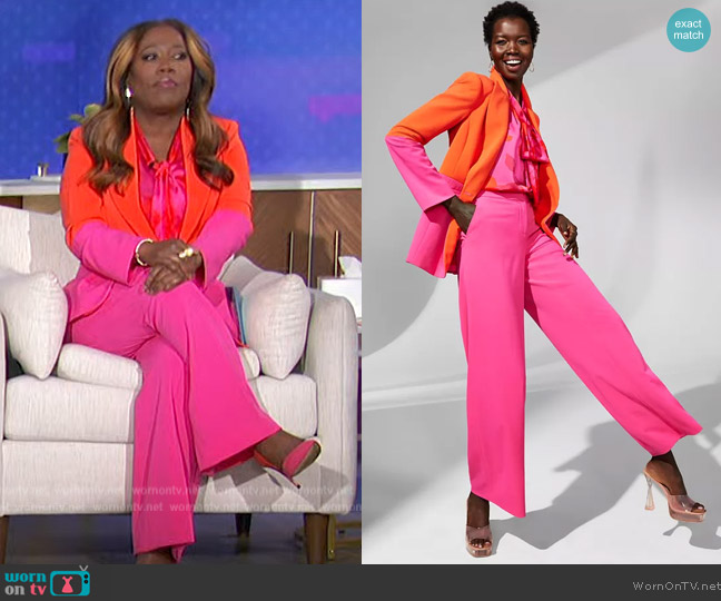 WornOnTV: Sheryl’s pink two-tone blazer and pants on The Talk | Sheryl ...