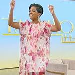 Tamron’s sheer floral print dress on Tamron Hall Show