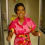 Tamron’s pink floral print shirtdress on Tamron Hall Show