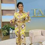 Tamron’s yellow printed silk jumpsuit on Tamron Hall Show