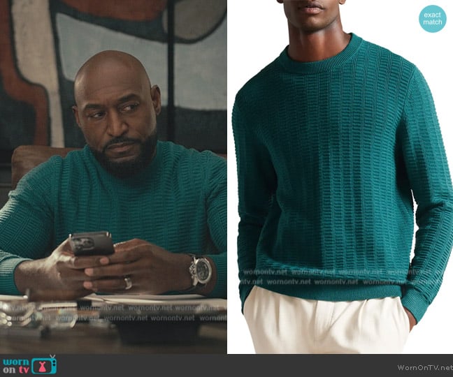 Ted Baker Crannog Textured Sweater worn by Philip Banks (Adrian Holmes) on Bel-Air