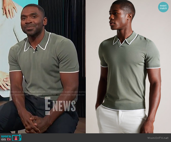 WornOnTV: Justin’s green contrast trim polo shirt on E! News | Justin ...