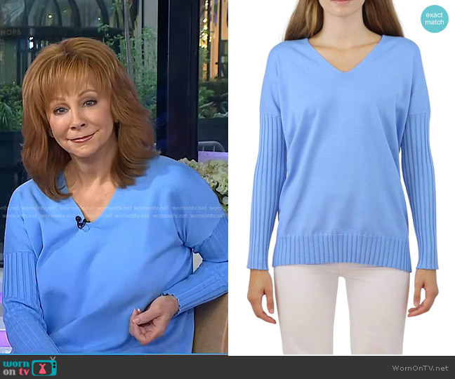 WornOnTV: Reba McEntire’s blue ribbed sleeve sweater on Today | Clothes ...