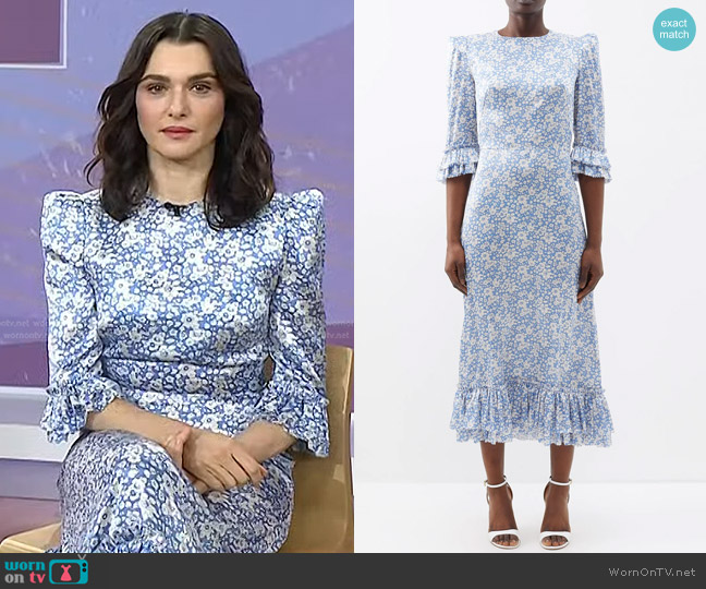 The Vampire's Wife The Falconetti Ruffled Floral-Print Silk Dress worn by Rachel Weisz on Today