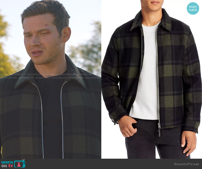 Theory Wyatt Rush Checked Wool Jacket worn by Evan (Oliver Stark) on 9-1-1