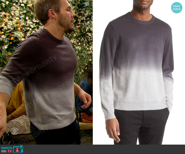 Theory Hilles Ombré Cashmere Sweater worn by Liam Spencer (Scott Clifton) on The Bold and the Beautiful