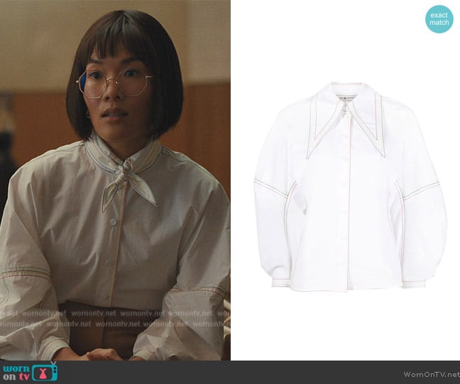 Amy’s white poplin blouse on Beef