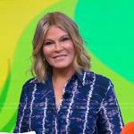 Tory Johnson’s blue tie dye shirtdress on Good Morning America