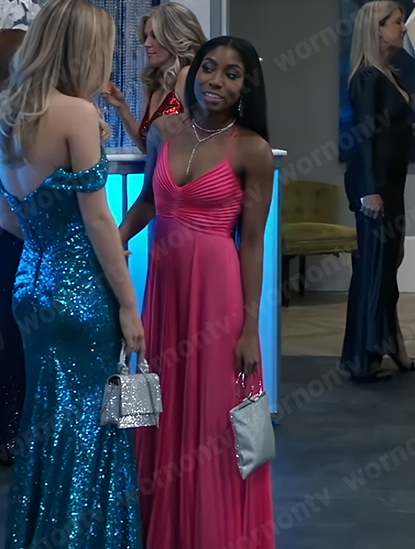 Trina's pink pleated dress at the Nurses Ball 2023 on General Hospital