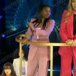 Trina’s light pink suit for the Nurses Ball performance on General Hospital